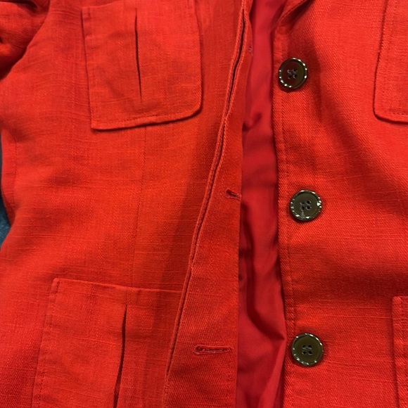 Cacharel France vintage red linen blend jacket 40 M - Picture 7 of 7